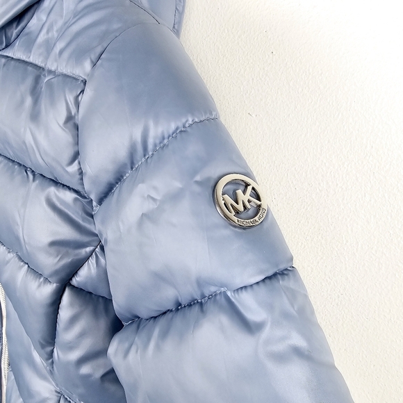 Michael Kors Chambray Blue Sherpa-Lined Puffer Coat NWT 2T - Picture 7 of 16